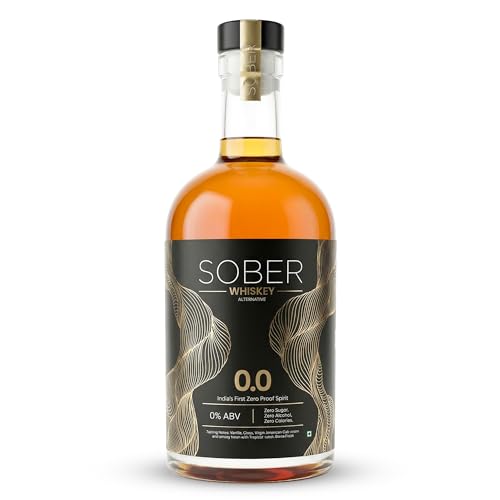 Image of SOBER Whiskey Alternative | 0.0% ABV Zero Alcohol Drink | Sugar Free Zero Calorie | Premium Non Alcoholic Whiskey with Vanilla Oak Spice Notes | Alcohol Free Spirit for Mocktails & Parties | 750ml