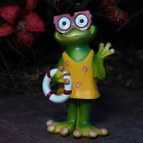 Blazin-Bison-Frog-Yard-Decorations-Outdoor-Decor--Garden-Statues-and-Figurines-Solar-Lawn-Ornaments-for-Patio-Balcony-and-Deck-Weather-Resistant-LED-Gifts-for-Patio-Auto-OnOff-Girl
