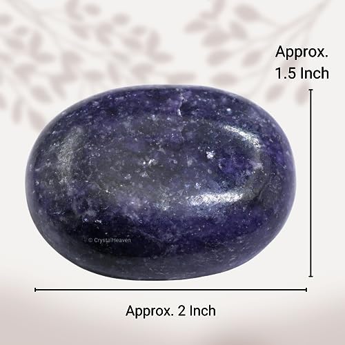 Image of Crystal Heaven Lepidolite Crystal Palm Pebbles Stones For Anxiety Stress Relief Massage - Aaa Grade Original Healing Gemstone Agate Palm Stone For Yoga Meditation Spiritual Reiki Feng Shui