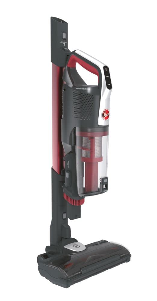 Hoover H-Free 100 Home Steelstofzuiger, cyclonisch systeem, 0,9 l, verwijderbare 22 V lithiumbatterij, 40 minuten, 2 snelheden, zilver/rood : Hoover