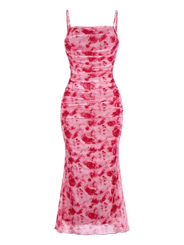 Image of GORGLITTER Women's Floral Spring Summer Wedding Guest Dress Bridal Shower Cocktail Tea Party Beach Midi Sun Dress 2026