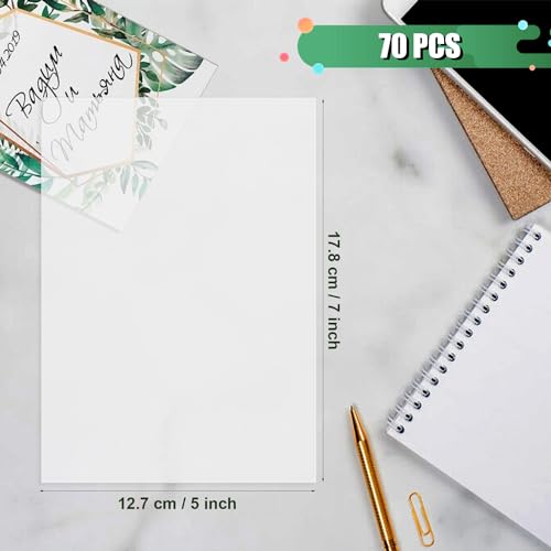 70 peças de papel avelino translúcido para capa de foto de casamento, papel vegetal imprimível de 12