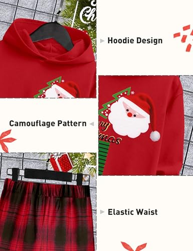 Image of KANGKANG Boys Clothes Two Piece Long Sleeve Hooded Sweatshirt Top Camouflage Sweatpants Fall Outfits Winter Clothes Set 6-16Y