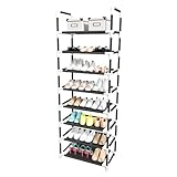 Capacidad de almacenamiento: el zapatero con cinco capas, puede colocar 24 pares de zapatos (3 zapatos/capa), depende del tamaño de tu zapato. También puedes quitar una capa para botas o tops altos. Tamaño: 60 x 30 x 153 cm (largo x ancho x alto)