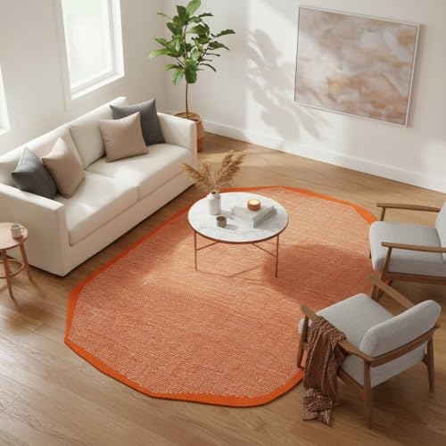 Tapete irregular moderno abstracto 60 x 36 in naranja