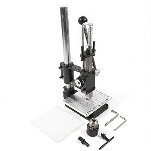 Hand Punching Machine Manual Leather Imprinting Machine DIY M12 11mm Hole Punching Press Bronzing Cut Stitching Press Puncher Punch Tools (Includes PP Plate Aluminum Plate with Scale)