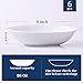 Y YHY 26 Ounces Porcelain Pasta Salad Bowls, White Soup Bowl Set, Wide and Shallow, Set of 6, Spiral Pattern, Christmas Thanksgiving