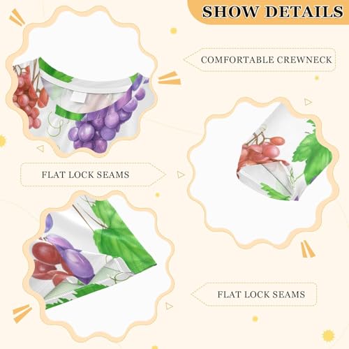 Grapes Branch White Boy's Rash Guard Swim Shirt Long Sleeve Sun Shirt for Toddler Kid UPF50+3