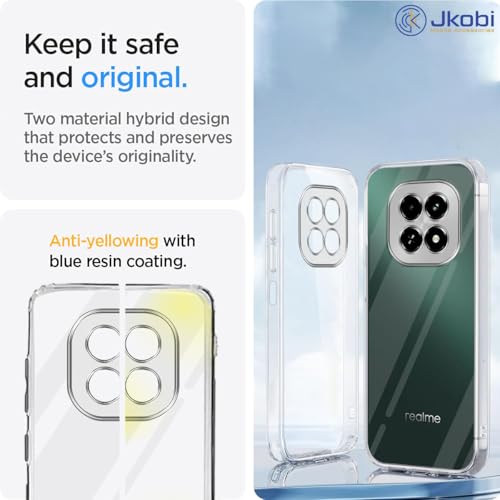Image of Jkobi Back Cover for Realme C63 5G (Silicone Clear Shockproof Case with Camera Protection | Soft and Flexible | Transparent)