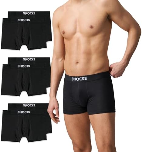 Snocks Men's Boxer Shorts Organic Cotton, Pack of 6