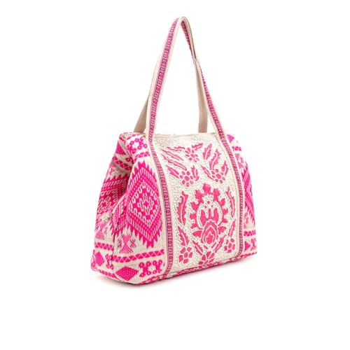 Image of Boho Girl Spacious and Stylish Handbag with Button Closure | Made of Cotton Material | For Daily and Office Use | Ladies Handbag Purse For Daily & Office Use | Double Shoulder Straps