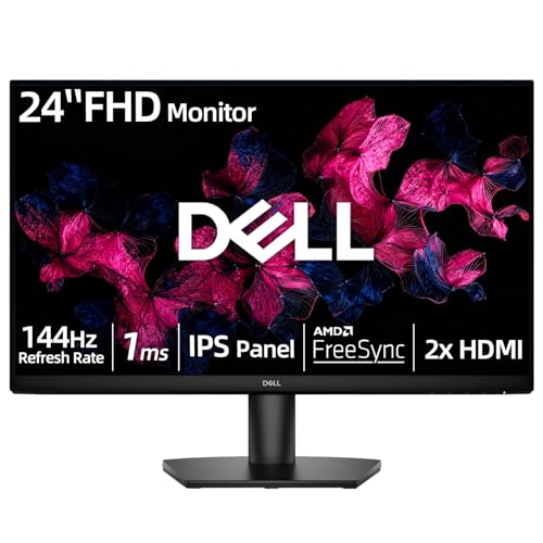 Image of Dell 24 inch Full HD Monitor, IPS Computer Display, 144Hz Refresh Rate, 1ms MPRT, AMD FreeSync for Smooth Gaming, Dual HDMI, Tilt Adjustable, VESA Mountable, for Home Office