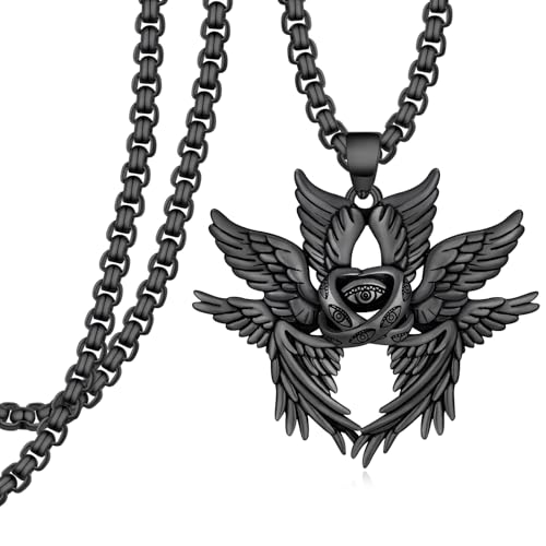 Biblically Accurate Angel Necklace 925 Sterling Silver/Black Angel Wings Necklace Seraphim Jewelry Gifts for Women Men