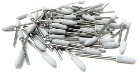 White Coarse Silicone 16 x 5.2mm Bullet Point Mounted Polisher Made in Germany Pack of 10 by JTS