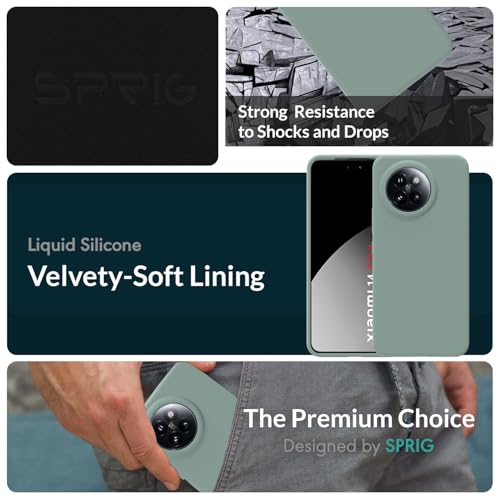 Image of SPRIG Compatible with Mi 14 CIVI Premium SilkTone Back Cover Drop Tested Shock Proof Mobile Case for Men, Women, Boys and Girls with Camera Protection (Light Green)