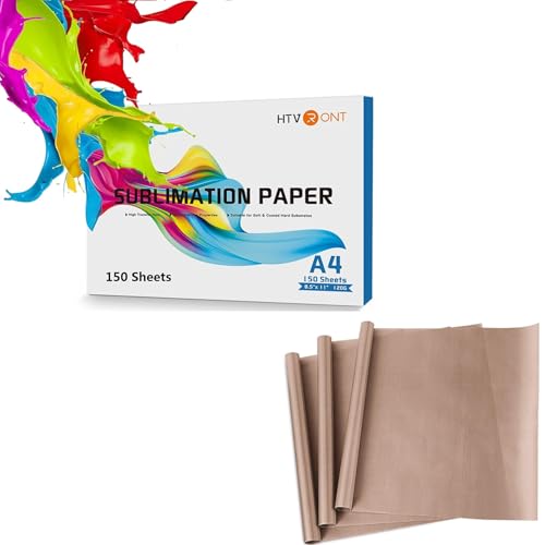 HTVRONT 150 Sheets Sublimation Paper 8.5 x 11 inches + 3 Pack PTFE Teflon Sheet for Heat Press Transfer Sheet Non Stick 16 x 20