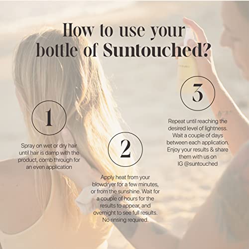 Suntouched Beach Blonde Sun Hair Lightener - Citrus & Chamomile Hair Lightening Spray For Highlights - Vegan, Cruelty Free, Paraben Free, Ammonia Free, Bleach Free, 3.38 Fl Oz Sun Spray #TOP5