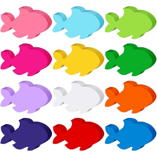 Image of Kisston 360 Pcs Tropical Fish Cutouts Paper 3.9 Inch Assorted Color Die Cuts for DIY Craft Projects School Classroom Bulletin Board Decor