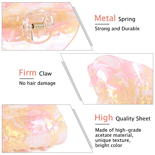 Jayongnee Clip Hair Claw Clips For Women, Shell Hair Clips For Thin Hair, French Design Acrylic Hair Barrettes With Print Hair Accessories For Women Girls Strong Hold Jaw Clips #TOP4