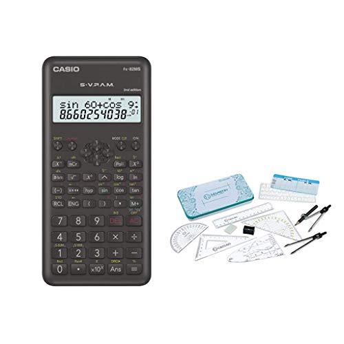 Casio FX-82MS 2 + Extensión de la garantía a 60 meses + Kit de geometría de Calcuso