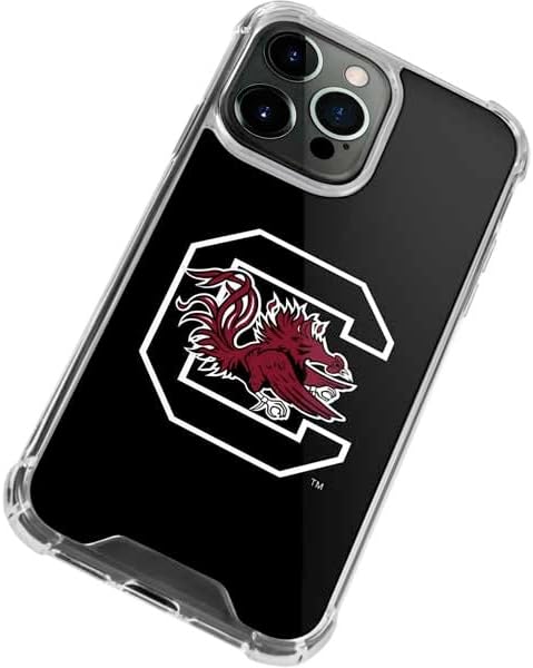 Skinit Clear Phone Case Compatible with iPhone 14 Pro - Officially Licensed University of South Carolina Gamecocks Logo Black Design