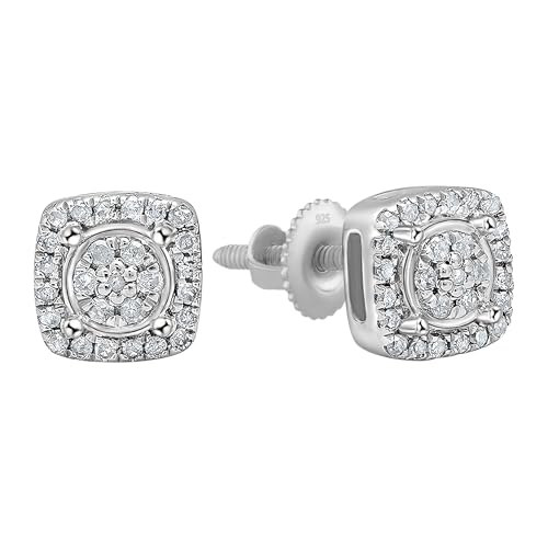 Dazzlingrock 0.20 Carat Cushion Cluster Stud Earrings