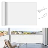 Cool Area Pantalla Privacidad Balcón 70x500 cm Impermeable, White