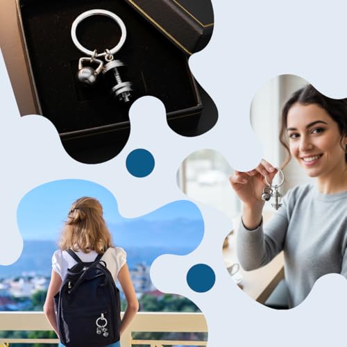 Image of Metal Keychain, Fitness Keychain Hook for Men and Women, Cute Keyring for Bags and Phones, Gun Black Weightlifting Accessory