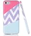 iPhone 7 Case, BAISRKE Slim Fit Flexible Glossy Soft Silicone Rubber TPU Shockproof Bumper Cover for iPhone 7 (2016) / iPhone 8 (2107) - Split Chevron Wave