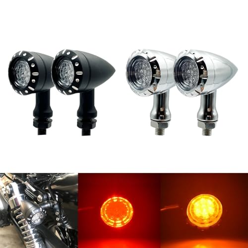 Clignotant LED moto noir chrome 10mm pour custom chopper cruiser