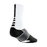 Nike Hyperelite Basketball Crew Dri-Fit Men Socks White/Black SX4801-101 (SIZE: XL)