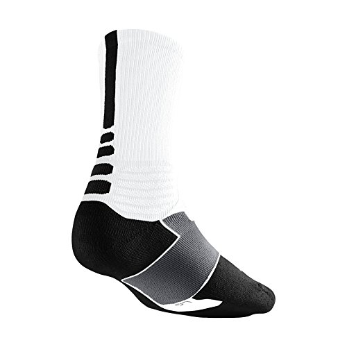 Nike Hyperelite Basketball Crew Dri-Fit Men Socks White/Black SX4801-101 (SIZE: XL)