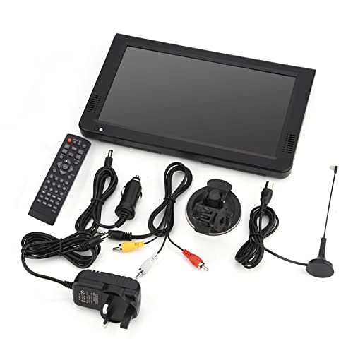 Socobeta Portable Digital TV Analog Car Televisions with DVB-T-T2 1024x600 Resolution Portable TV 10inch for Bedroom Kitchen Car(UK Plug)