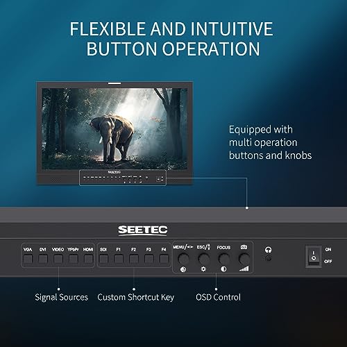 Image of P238-9HSD 23.8 inch Production Broadcast Director LCD Monitor with 3-Color Tally Light IPS Full HD 1920x1080 3G-SDI 4K HDMI Input Output