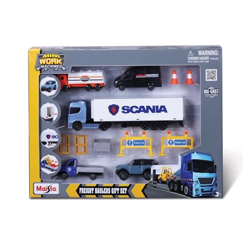 Maisto SCANIA FREIGHT HAULERS GIFT SET - Incredibly Detailed Die-Cast Vehicle Playset Assorted Designs and Colours