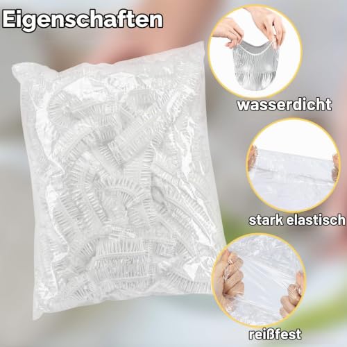 MAQIHAN 200 StüCk Frischhaltefolie Mit Gummizug - Frischhaltebeutel Abdeckhauben FüR Lebensmittel Wiederverwendbar GäRfolie Elastische… – Ansicht 3