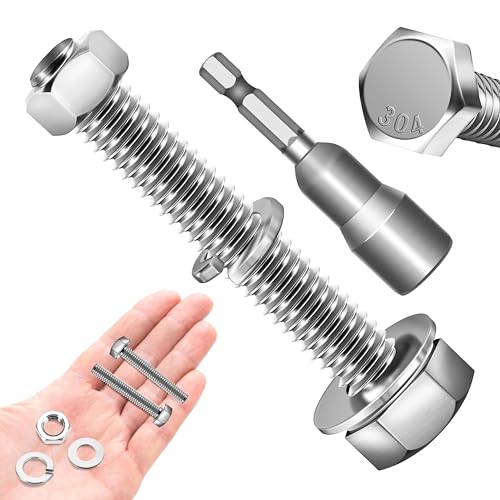 Image of (12 Sets) 5 /16-18 x 2 inch, 5 /16 Bolt Hex Head Screws Nuts and Bolts Kit with 5 /16 Stainless Steel, Nuts Bolts Washers Assortment, Fully Threaded by Marysino