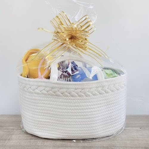 ABenkle Baby Diaper Caddy, Nursery Storage Bin and Car Organizer for Diapers Wipes, Cotton Rope Basket Changing Table Caddy - Thumbnail 4