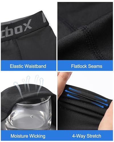Roadbox Youth Boys Compression Shorts, Kids Spandex Underwear with Protective Cup, Athletic Base Layers for Baseball Football4