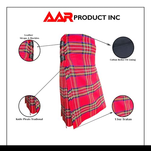 Image of AAR Mens Scottish Tartan Kilt - 13oz Highland Casual Kilt for Men - 11 Tartans