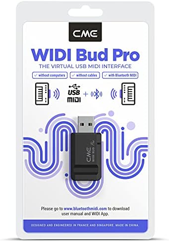 CME WIDI Bud Pro | Bluetooth MIDI Interface for iOS, macOS, Windows, Android, ChromeOS, Linux - Plug, Pair & Play | No drivers | Ultra low 3ms latency wireless MIDI for computer/laptop/PC