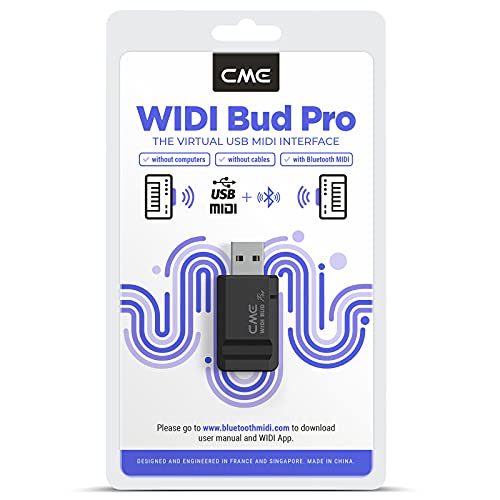 Cme Widi Bud Pro - Bluetooth Midi Interface For Ios, Macos, Windows, Android, Chromeos, Linux - Plug, Pair & Play - No Drivers - Ultra Low 3Ms Latency Wireless Midi For Computer/Laptop/Mobile Device #TOP6