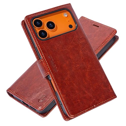 Wallet Case for iPhone 17 Pro Max with Credit Card Holder,PU Leather Folio Flip Kickstand Protective Shockproof Cover for Apple 17 Pro Max Phone Case (Brown, for iPhone 17 Pro Max - 6.9'') by FLIPALM - Used condition - Image 3