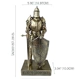 King's Guard Akcesoria na biurko Statua Rycerz Ornament z Tarczą Brąz