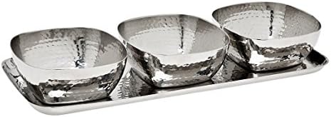 212 Main Hammered Tray & 3 Square Bowls