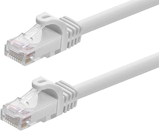 Monoprice Cat6 3ft White Patch Cable UTP 24AWG 550MHz Pure Bare Copper Snagless RJ45 Flexboot Series Ethernet Cable