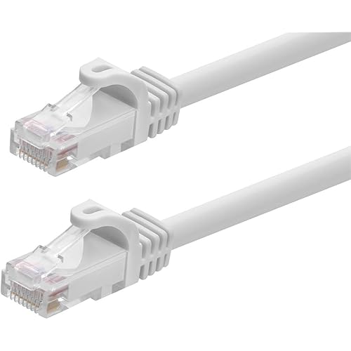 Monoprice Cat6 7ft White Patch Cable UTP 24AWG 550MHz Pure Bare Copper Snagless RJ45 Flexboot Series Ethernet Cable