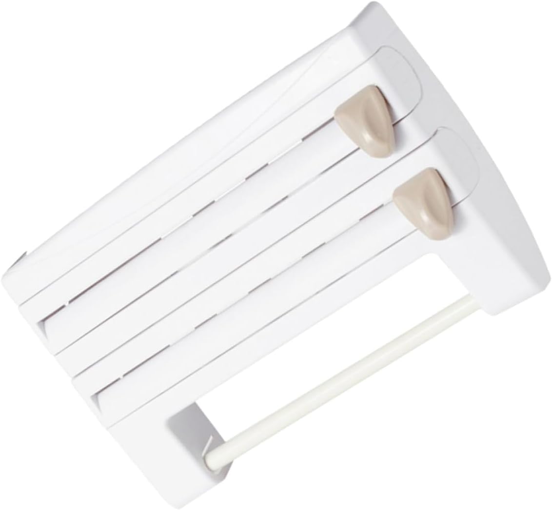 Multi Functional Wall Wrap Foil Dispenser with Cutter ABS White