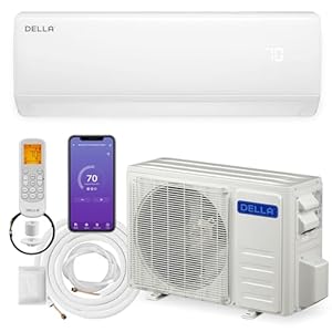 DELLA 11000 BTU Mini Split Air Conditioner 17 SEER2 Cools up to 550 Sq. Ft, 230V, Works with Alexa, Wifi Enabled Air Conditioner & Heater Ductless Inverter System with Heat Pump, Installation Kit