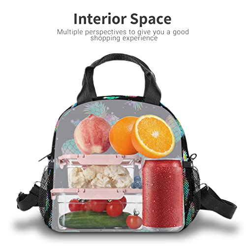 Yrindyiz Pineapple Lunch Box, Insulated Lunch Box Spacious Lunch Bag With Adjustable Shoulder Strap Lunch Bag For Picnic Hiking Beach (Pineapple) #TOP4